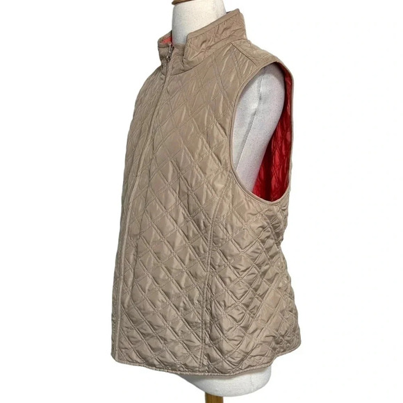 Reversible tan & orange quilted lightweight vest size XL/1X - Picture 6 of 8